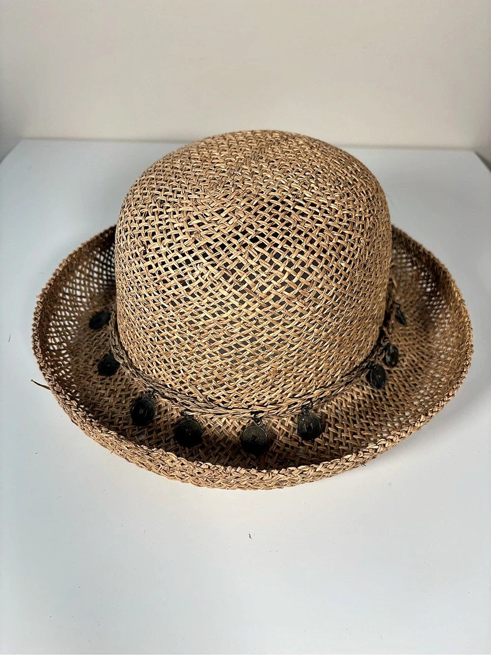 Woven Straw Sun Hat Brown